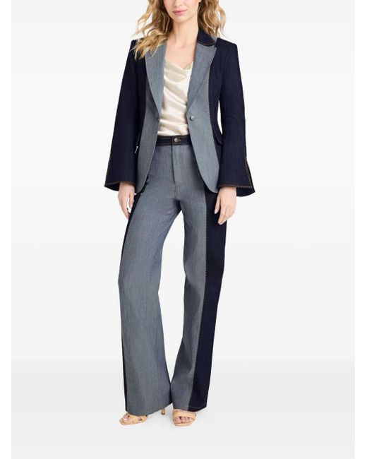 Cinq À Sept Blue Sallie Contrast-Panel Denim Jacket