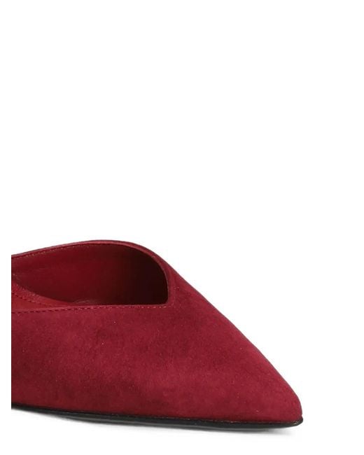 ALEVI Red Camilla Pointed-Toe Ankle-Strap Pumps