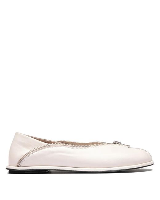 Officine Creative Natural Zip-Detail Leather Loafers