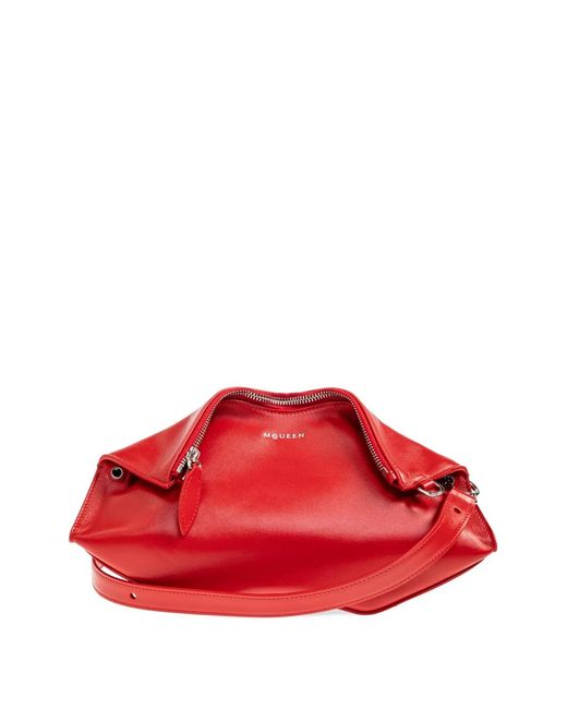 McQueen Red Manta Zip-Top Clutch Bag
