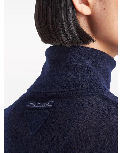 Maglione a collo alto di Prada in Blue