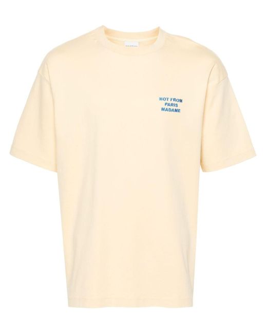 Drole de Monsieur Natural Slogan-embroidered Cotton T-shirt for men