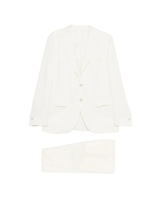 Eleventy White Single-Breasted Suit for men