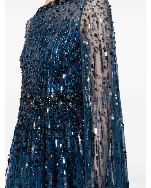 Jenny Packham Blue Starling Cristal-embellished Gown