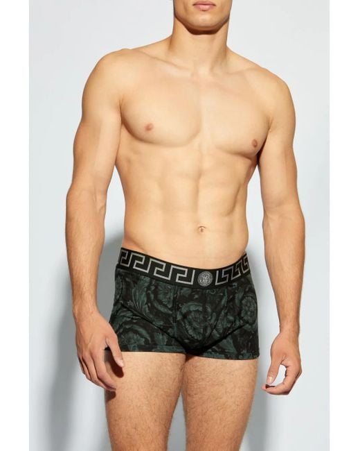 Versace Black Patterned Boxer Shorts for men