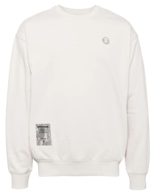 Sweat À Patch Logo Aape By A Bathing Ape pour homme en coloris White