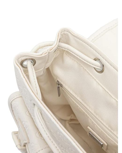 Guess White Litzy Buckle-Fastening Backpack