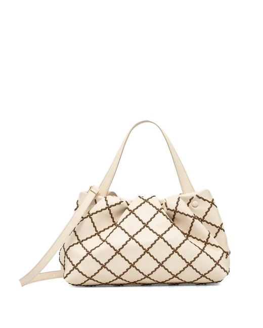 THEMOIRÈ Natural Athena Tote Bag mit Rautenmuster