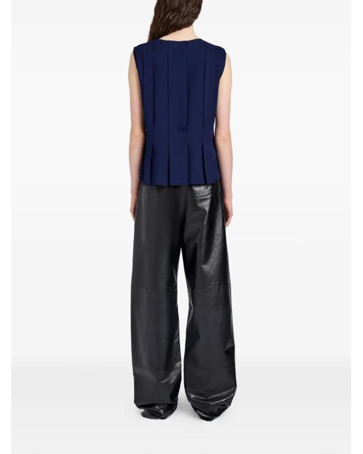 Proenza Schouler Blue Makayla Pleated Sleeveless Top