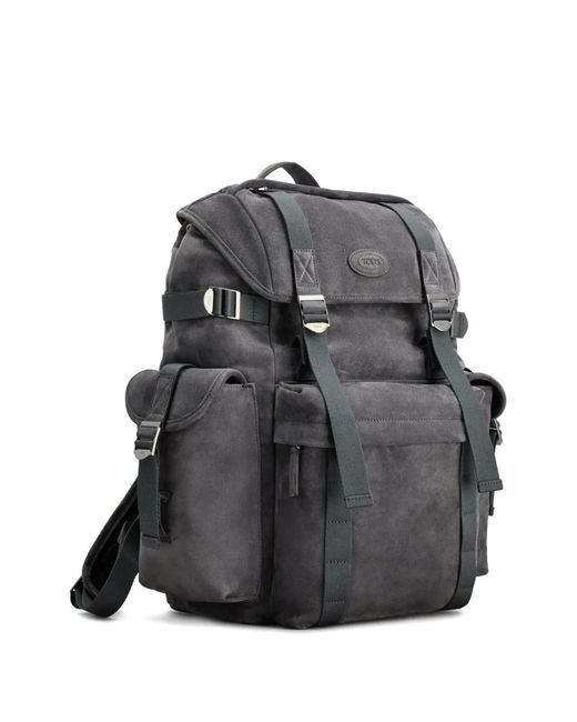 Tod's Black Suede-Leather Backpack for men