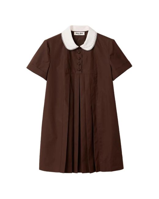 Miu Miu Brown Poplin Dress