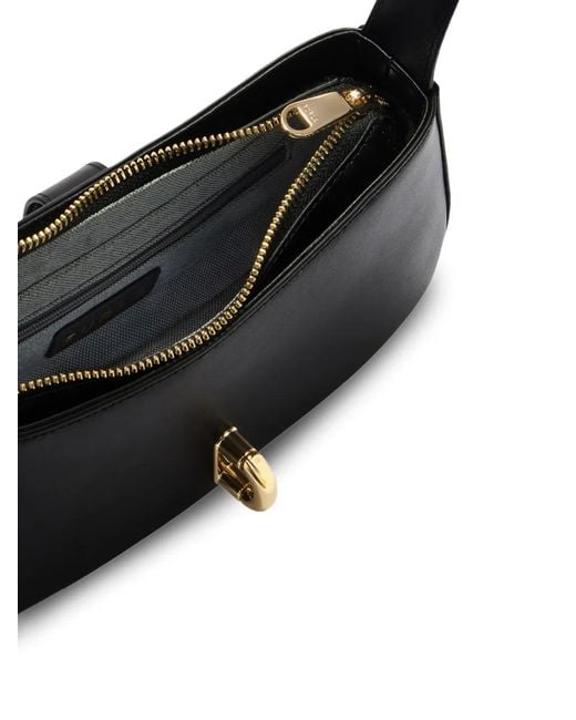 Furla Black Small Mianova Leather Shoulder Bag