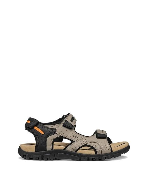 Geox White Perforated Touch-Strap Sandals for men