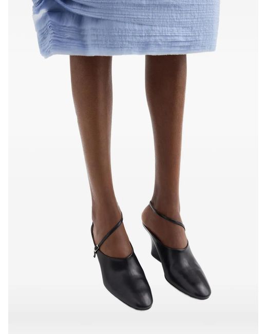 Jil Sander Black Mules Mit Blockabsatz
