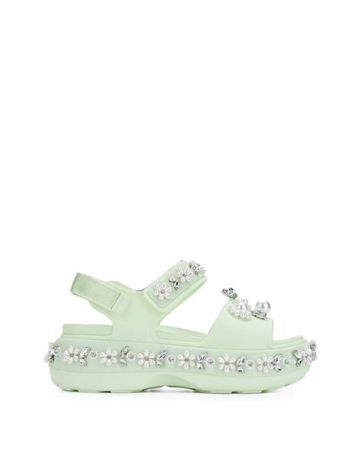 CROCSTM Green X Simone Rocha Soho Crystal-Embellished Platform Sandals