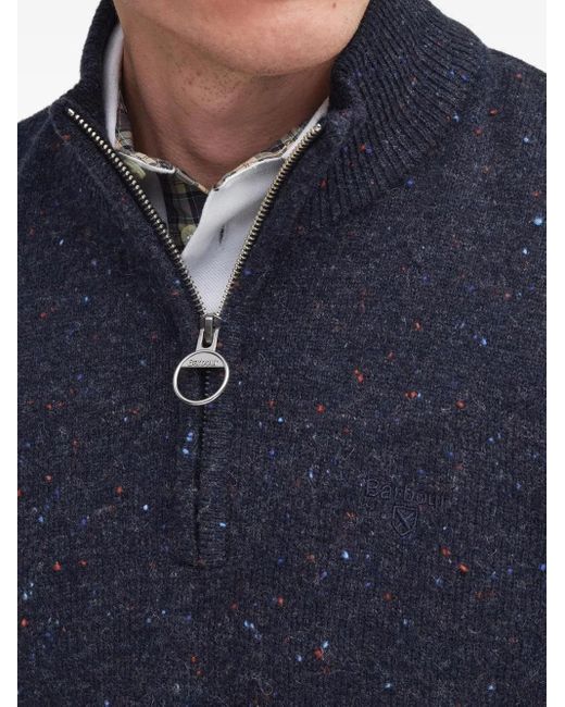 Barbour Melierter Pullover Mit Reißverschluss in Blue für Herren