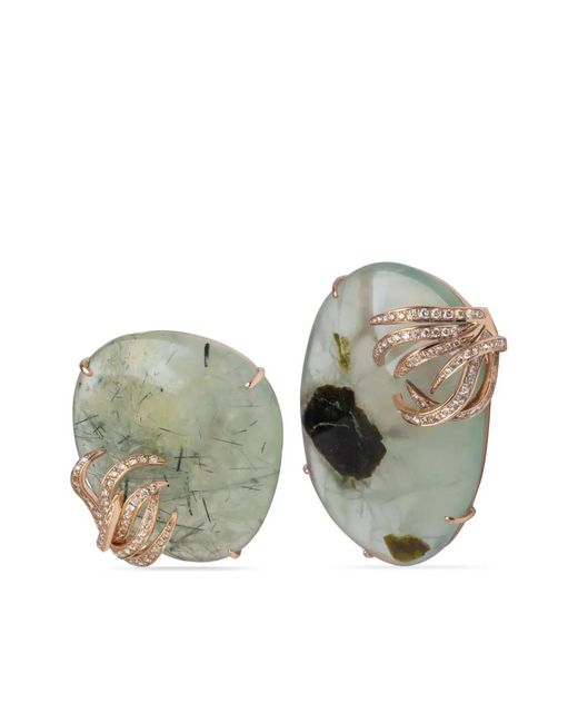 Gaelle Khouri Gray 18kt Rose Gold Soleil Vert Diamond Earrings