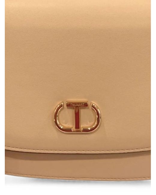 Twinset Natural Logo-Plaque Shoulder Bag