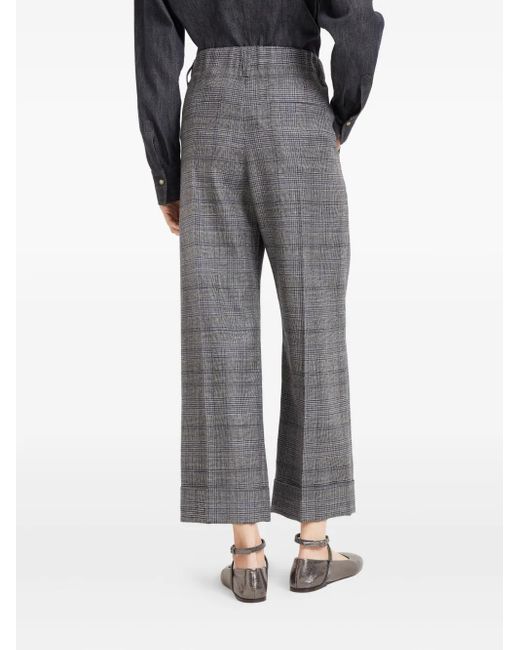 Brunello Cucinelli Gray Prince Of Wales Trousers