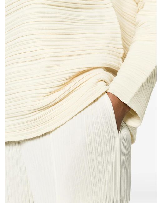 Issey Miyake White Pleated Trousers