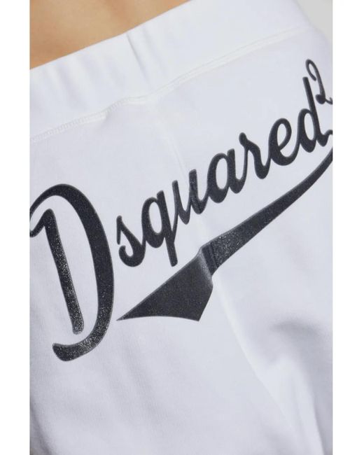 DSquared² White Logo-Print Track Pants for men