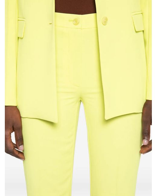 Patrizia Pepe Yellow Belt-Loop Pocket Trousers