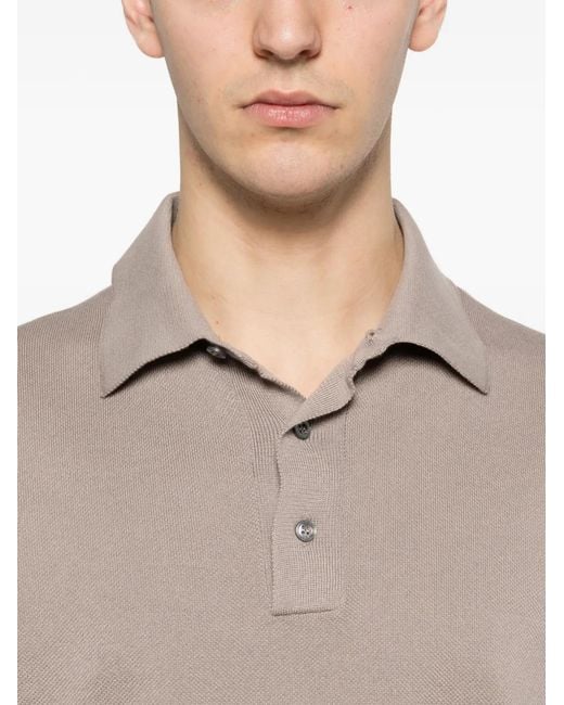 Lardini Gray Polo Boutonné À Poche Poitrine for men