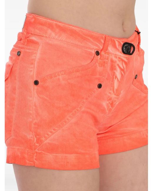 Plein Sud Orange Corduroy Five-Pocket Shorts