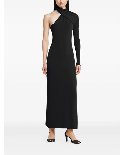 Courreges Black One-Shoulder Maxi Dress