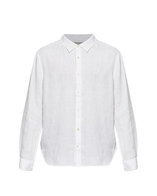 AllSaints White Chemise Loom À Manches Longues for men