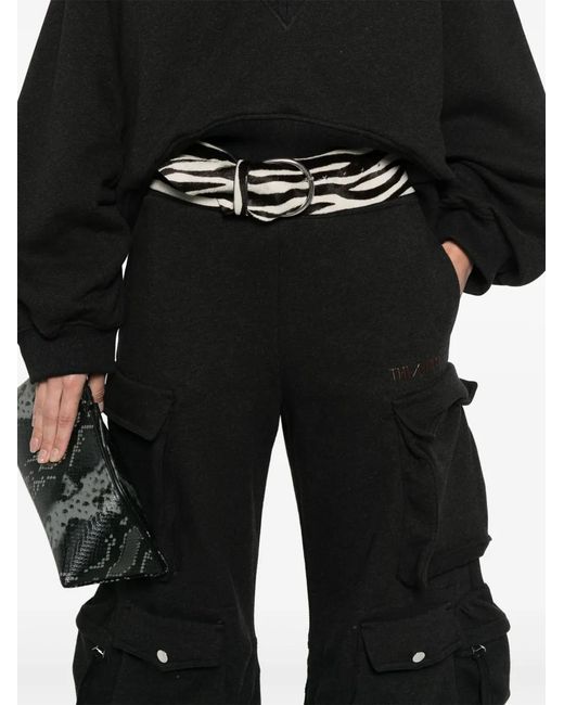 The Attico Black Long Faded Track Pants