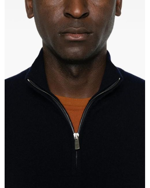Bompard Blue Half-Zip Knit for men