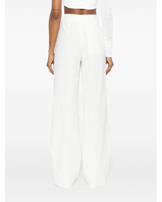 Pantalones rectos de tejido cambray Ferragamo de color White