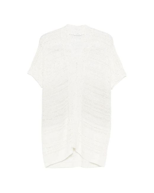 Panicale White Short-Sleeve Cardigan