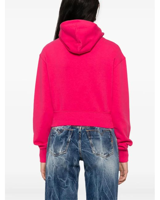 Versace Jeans Couture Pink Upside Down Cropped Sweatshirt