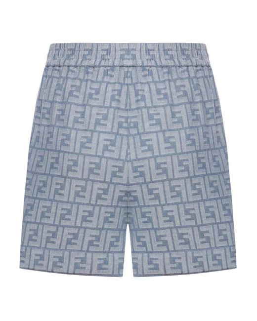 Fendi Blue Shorts mit FF-Logo
