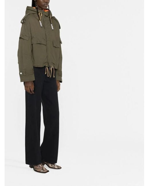DSquared² Green Fleece-lined Hooded Jacket