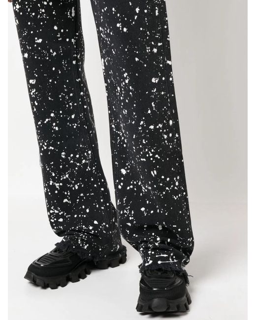 Off-White c/o Virgil Abloh Blue Paint Splatter Print Jeans for men