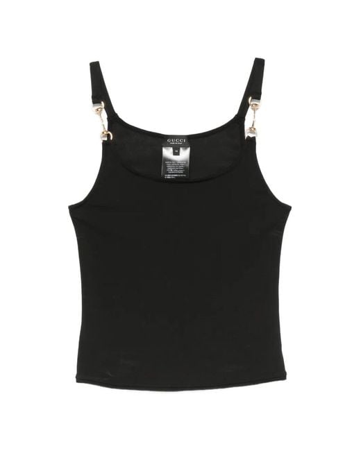 Gucci Black Horsebit Camisole Top