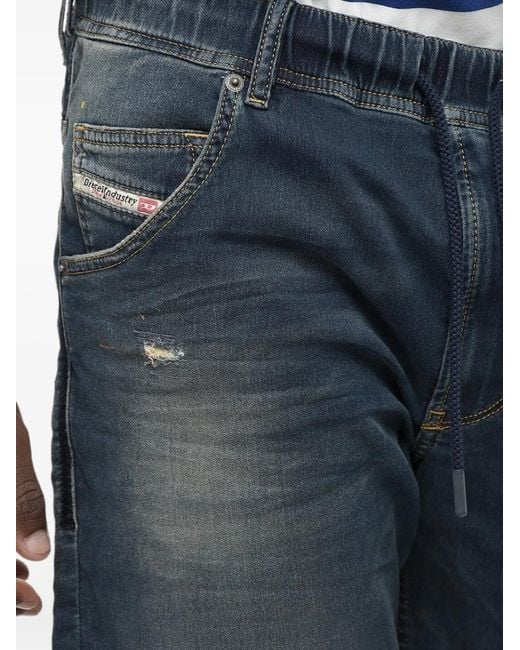 DIESEL Blue Krooley-Ne Elasticated-Waist Denim Shorts for men