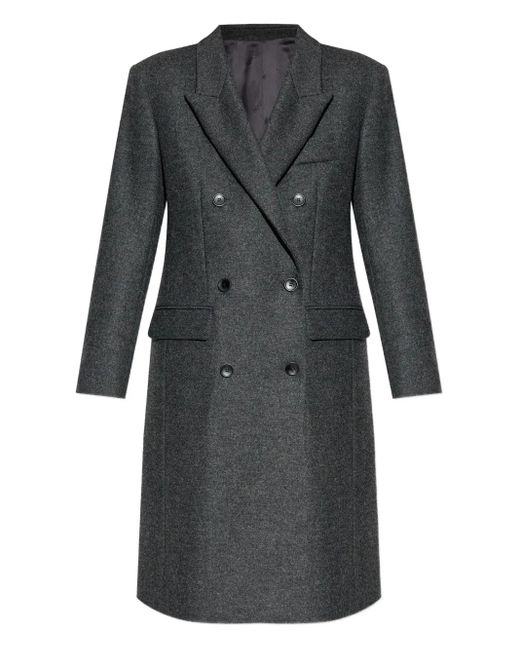 Abrigo de lana con doble botonadura Isabel Marant de color Black