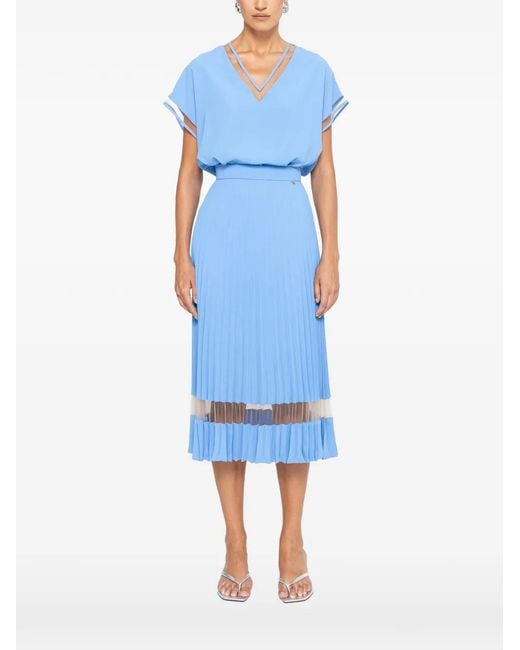 Nissa Blue V-Neck Top