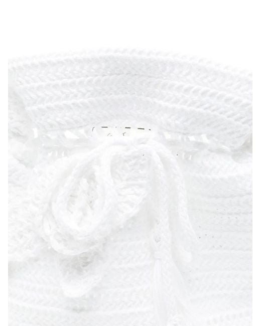 Blumarine White Crochet Corss Body Bag
