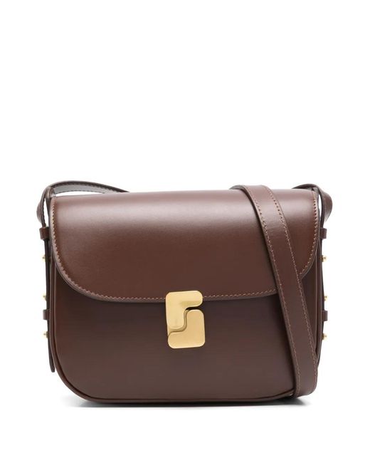 Soeur Brown Mini Bellissima Leather Cross Body Bag