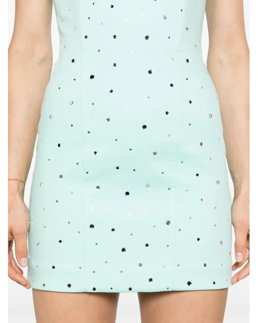 GIUSEPPE DI MORABITO Blue Rhinestoned Strapless Minidress