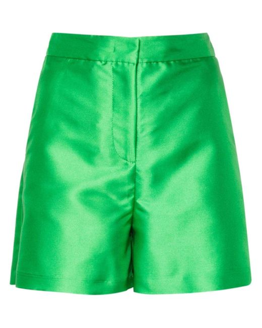 Blanca Vita Green Satin Short Shorts