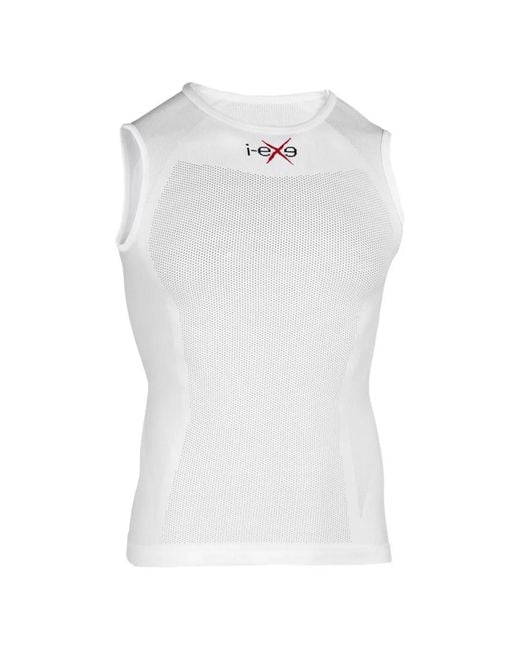 I-Exe White Perforated Tank Top for men