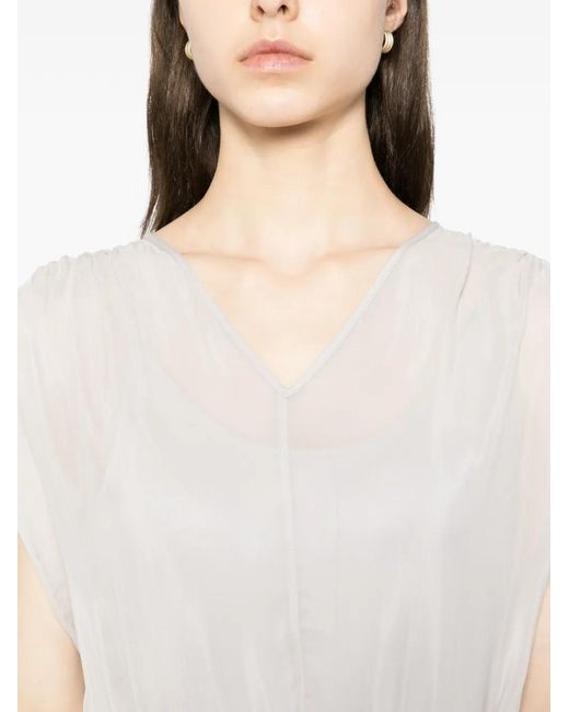 YEAREAST White V-Neck Maxi Dress