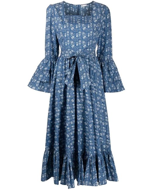 BATSHEVA X Laura Ashley Waverly Midi Dress in Blue | Lyst UK