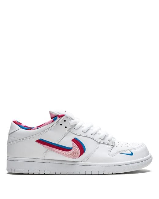 Nike White X Parra Sb Dunk Low Sneakers